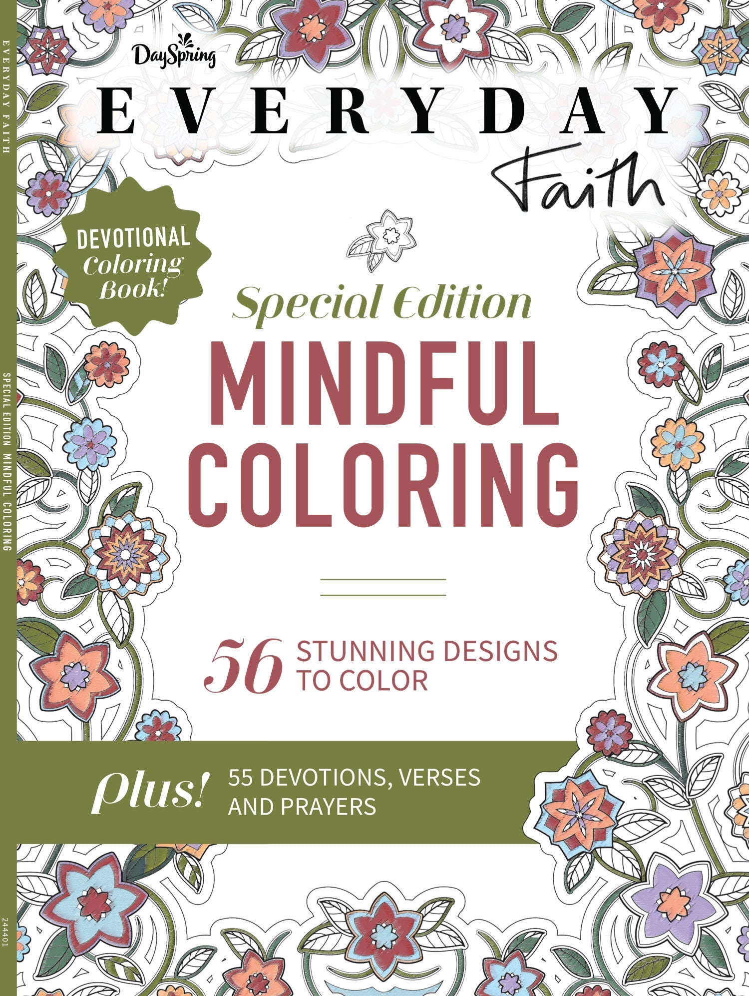 Dayspring - Everyday Faith Mindful Coloring: 56 Stunning Designs To Color, Devotional Coloring Book, Bible Verses, Prayers, Mindfulness, Spirituality, Deepen Connection With God, Calming & Soothing!