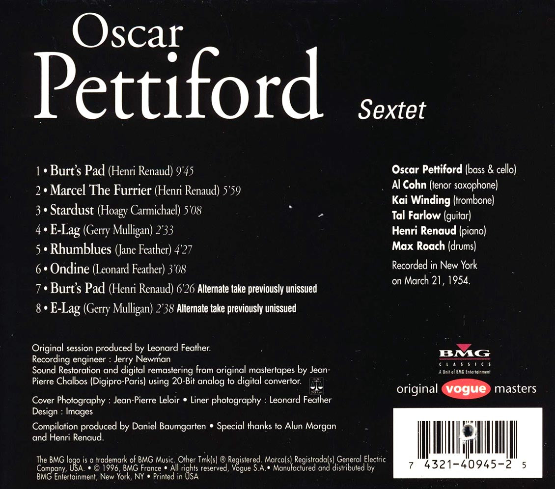 Oscar Pettiford - Sextet (marked/ltd stock) (remastered) Music CD