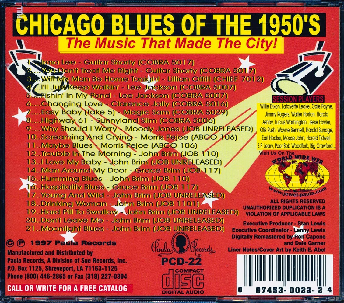 Sunnyland Slim, Magic Sam, Moody Jones, Lee Jackson, John Brim, Etc. - Chicago Blues Of The 1950s (21 tracks) Music CD