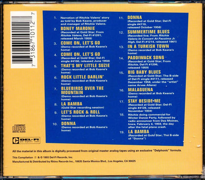 Ritchie Valens The Ritchie Valens Story Hits Unreleased Demos Photos And Richie's Story As Told By Producer Bob Keane Music CD