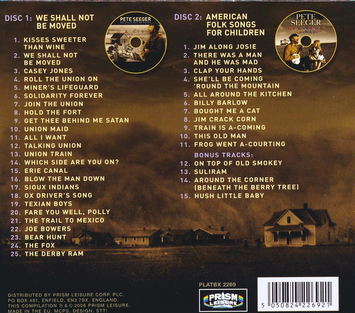 Pete Seeger - We Shall Not Be Moved (40 tracks) (2xCD) Music CD