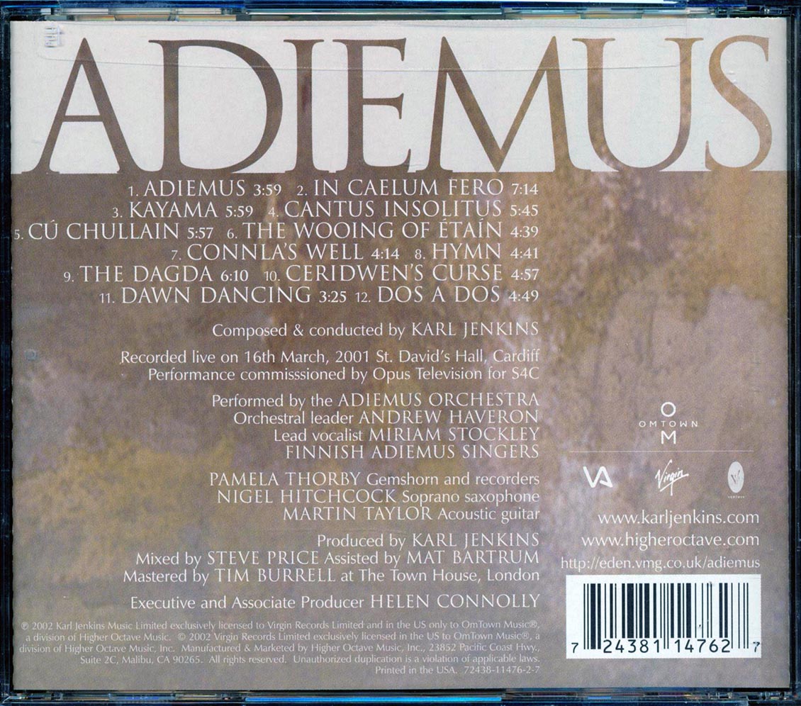 Karl Jenkins - Adiemus Live Music CD