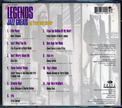 Frank Sinatra, Duke Ellington, Buddy Rich, Count Basie, Etc. - Legends Jazz Greats Up Front And Center (marked/ltd stock) Music CD