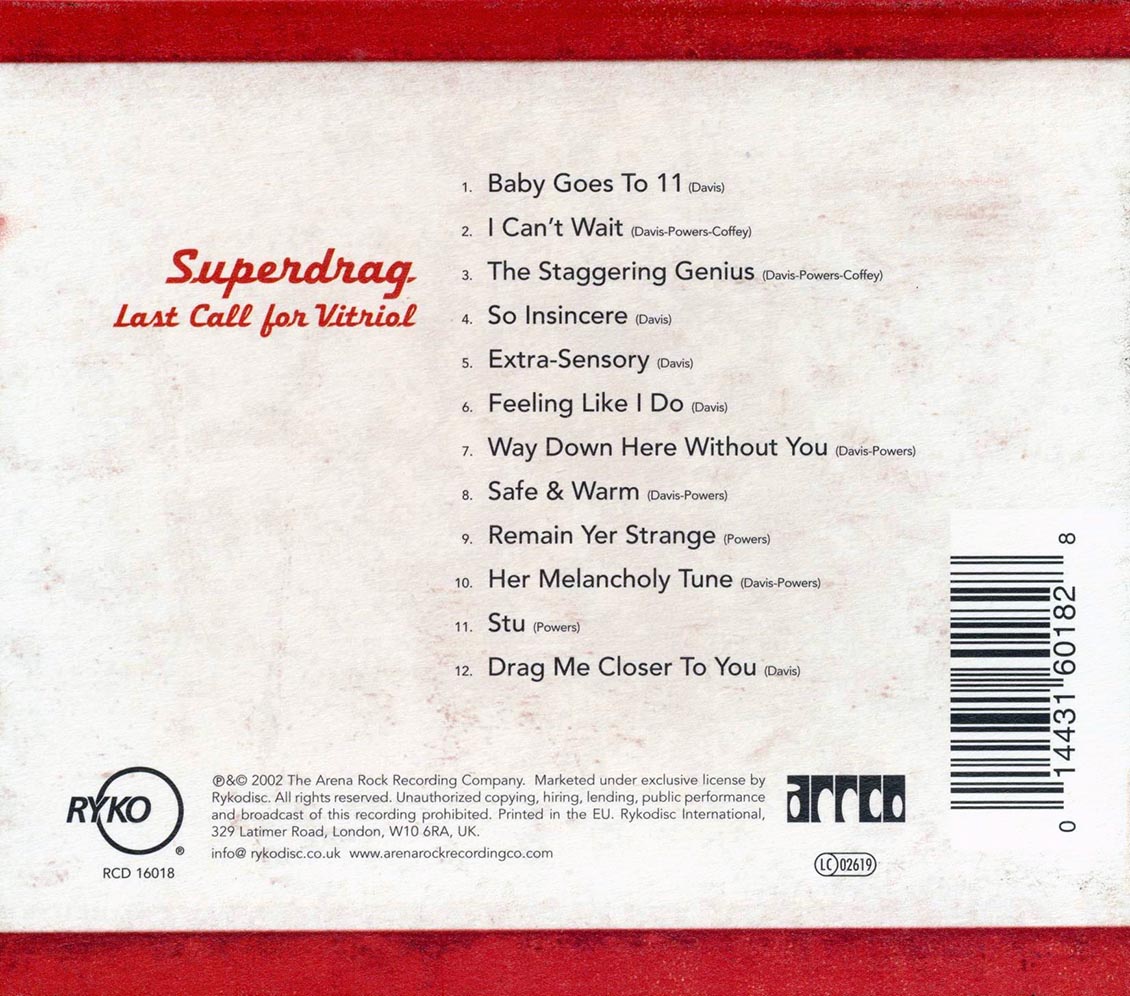 Superdrag - Last Call For Vitriol Music CD