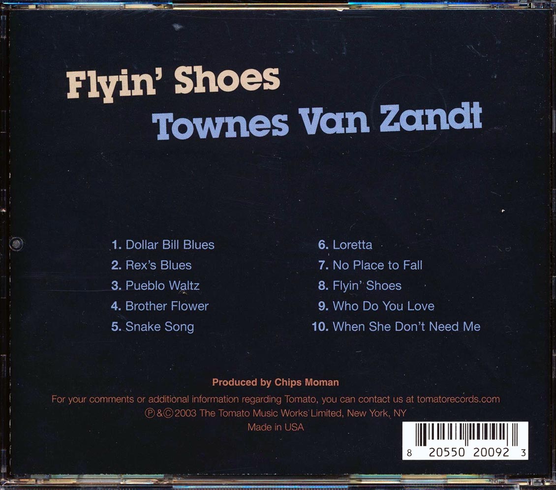Townes Van Zandt - Flyin' Shoes Music CD