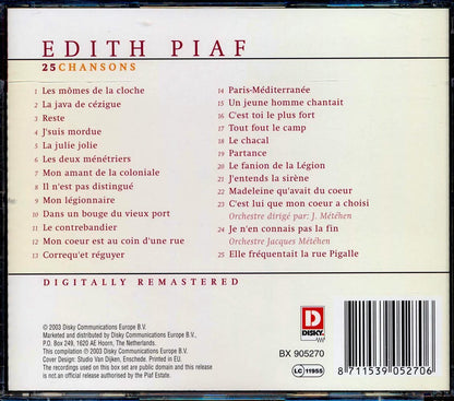 Edith Piaf - 25 Chansons (25 tracks) Music CD