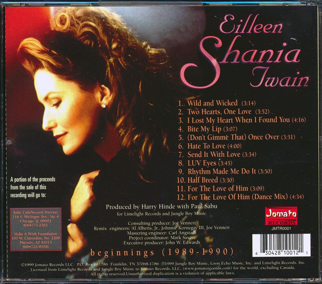 Shania Twain Beginnings 1989 1990 Music CD