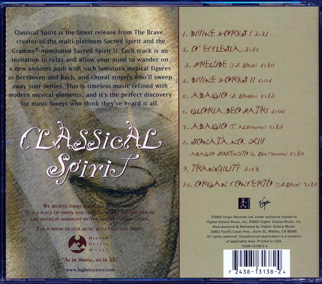Sacred Spirit, Classical Spirit - Classical Spirit Music CD