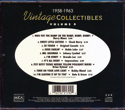 Chuck Berry Brenda Lee Barry Mann Etc Vintage Collectibles Volume 9 1958 1963 Music CD