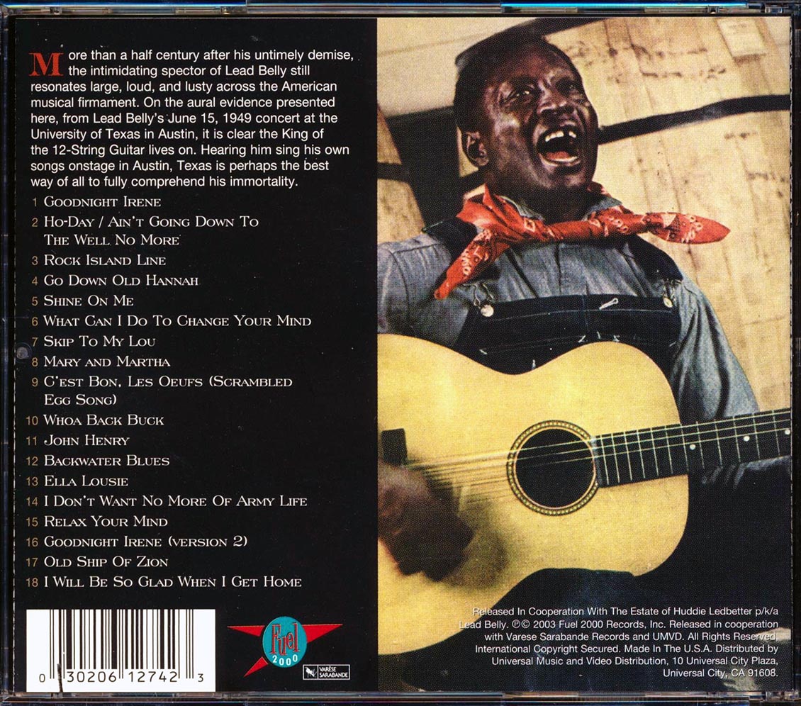 Leadbelly Absolutely The Best Volume 2 In Concert marked/ltd stock Music CD