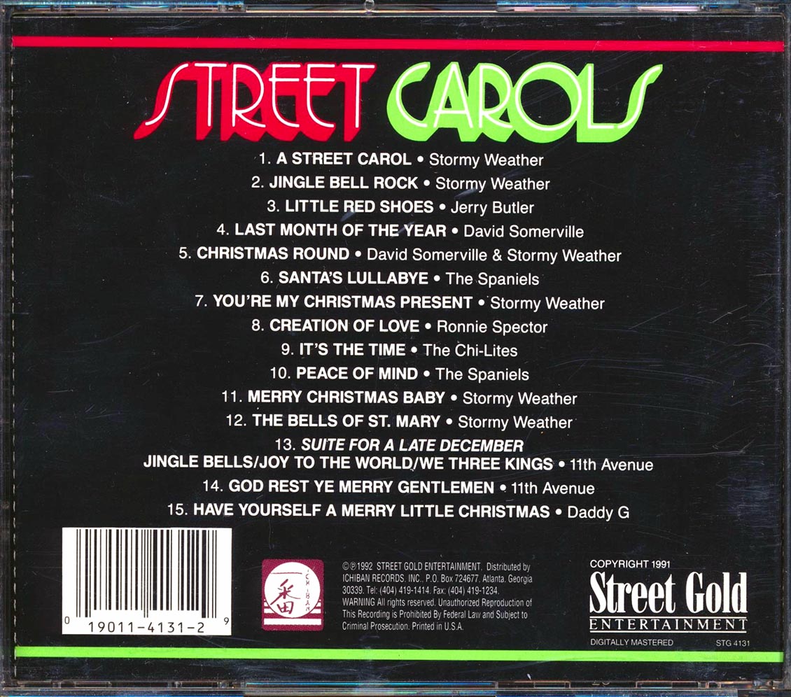 Stormy Weather, Jerry Butler, The Chi-Lites, Etc. - Street Carols Music CD