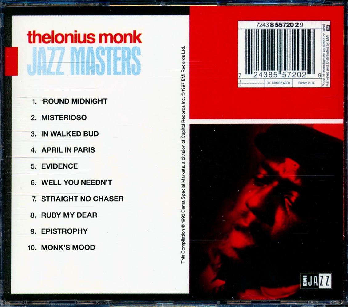 Thelonious Monk - Jazz Masters Music CD