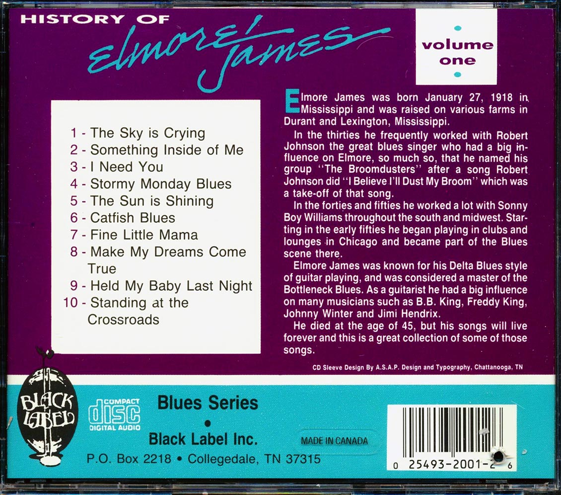 Elmore James - History Of Elmore James Volume 1 (marked/ltd stock) Music CD