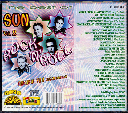 Roy Orbison, Charlie Rich, Smokey Joe Baugh, Wade Cagle & The Escorts, Etc. - The Best Of Sun Rock 'n' Roll Volume 2 Music CD