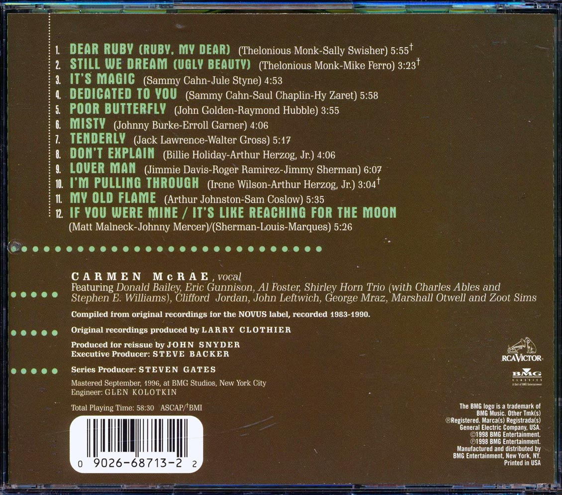 Carmen McRae - The Collected Carmen McRae Music CD