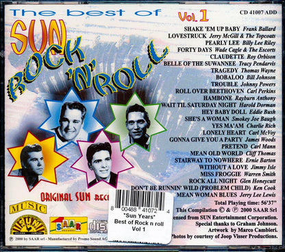 Roy Orbison, Wade Cagle & The Escorts, Frank Ballard, Etc. - The Best Of Sun Rock 'n' Roll Volume 1 Music CD