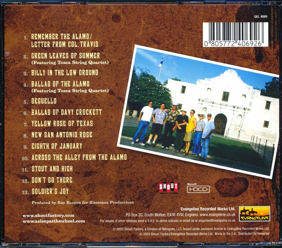 Asleep At The Wheel - Remembers The Alamo Music CD