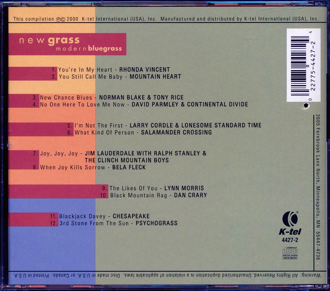 Bela Fleck, Psychograss, Rhonda Vincent, Mountain Heart, Normal Blake, Tony Rice, Etc. - New Grass: Modern Bluegrass (marked/ltd stock) Music CD