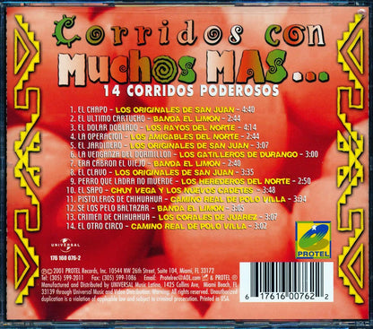 Los Originales De San Juan, Rayos Del Norte, Etc. - Corridos Con Muchos Mas: 14 Corridos Poderosos Music CD