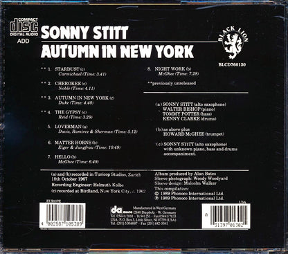 Sonny Stitt - Autumn In New York Music CD