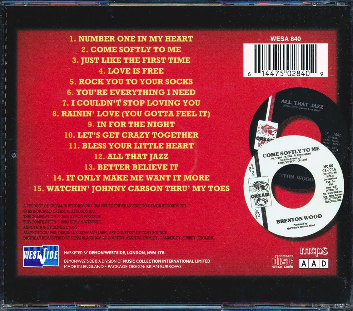 Brenton Wood - Better Believe It: The Cream Of The 70s Sides Music CD
