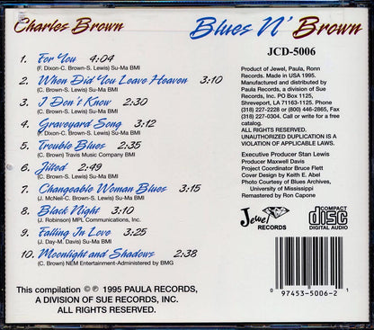 Charles Brown - Blues N' Brown Music CD