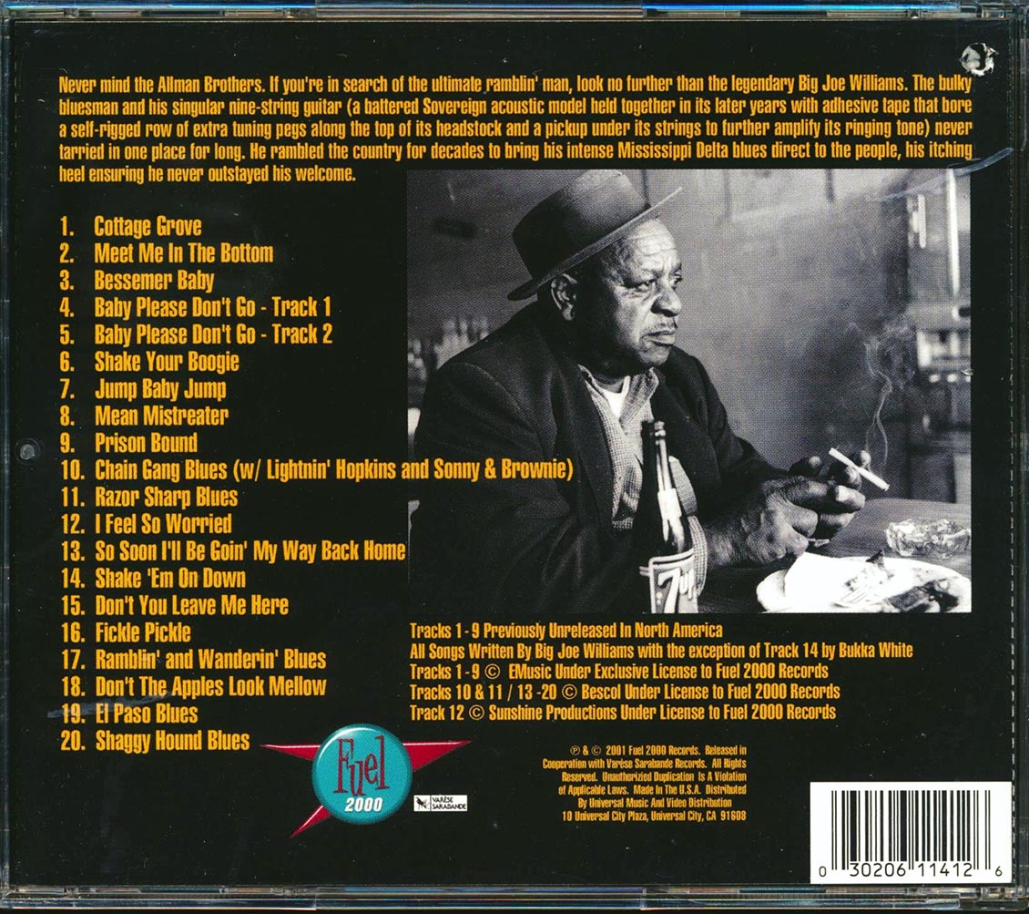 Big Joe Williams - Absolutely The Best (20 tracks) (marked/ltd stock) Music CD