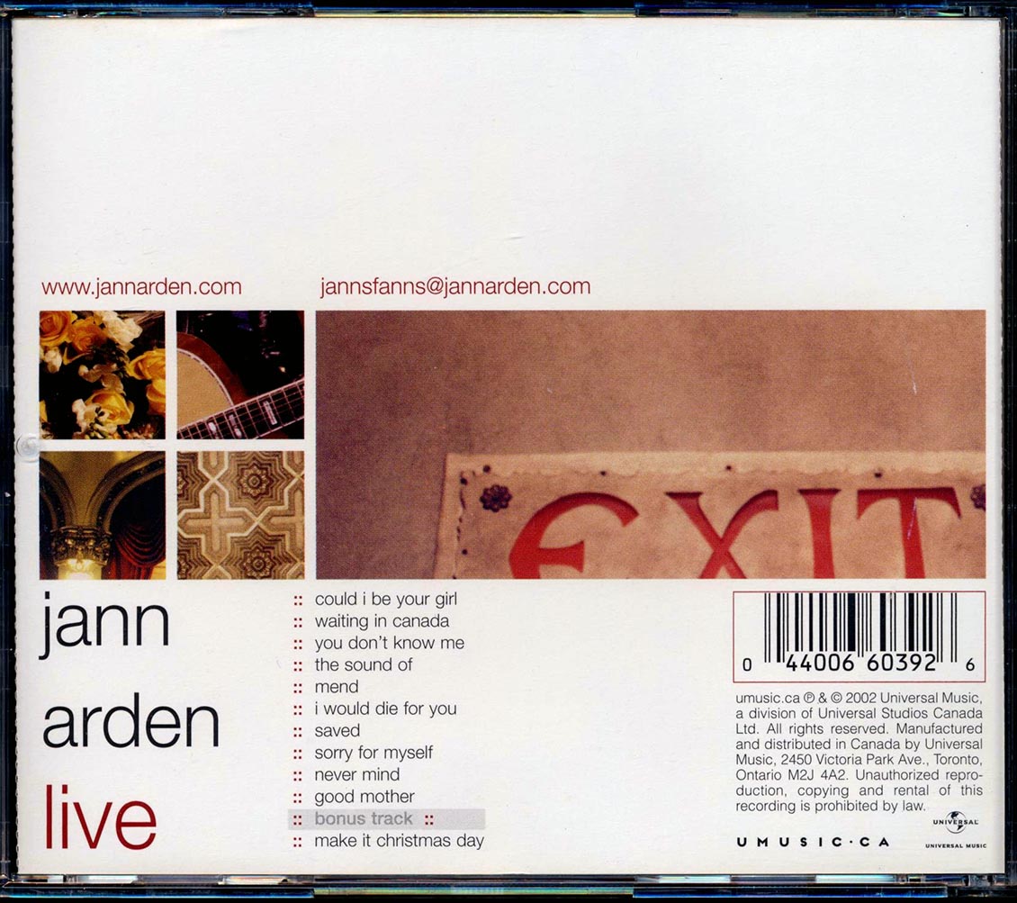 Jann Arden - Live With The Vancouver Symphony Orchestra Music CD