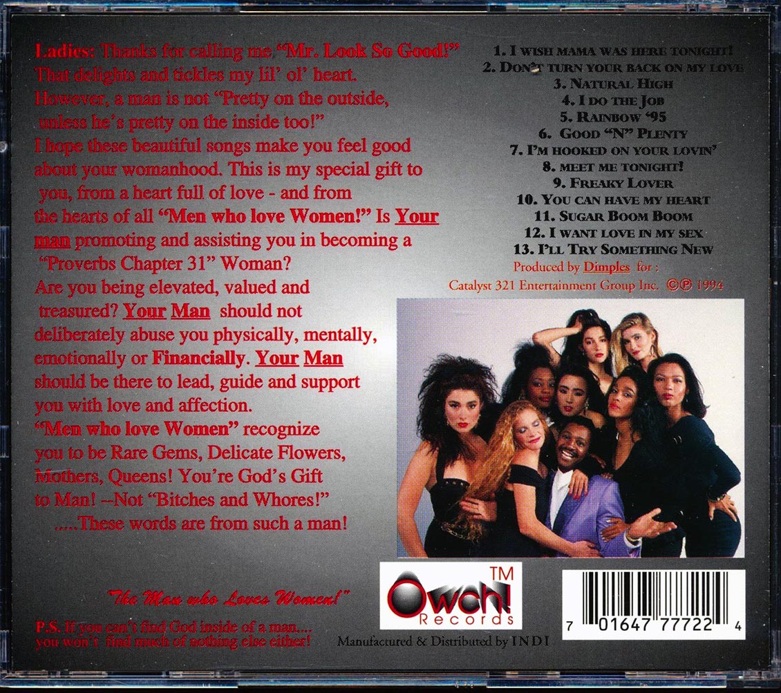 Dimples The Man Who Loves Women! Music CD