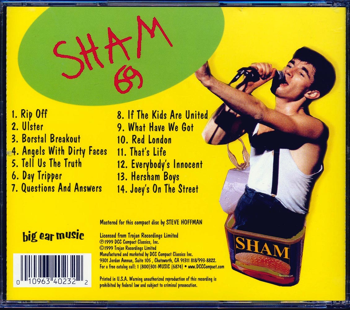 Sham 69 - Green Eggs And Sham: Live Music CD