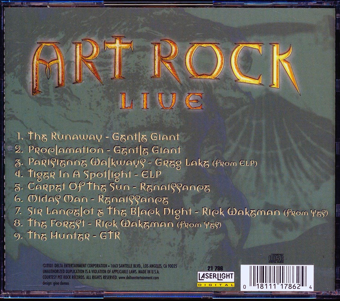 Gentle Giant, ELP, Renaissance, GTR, Rick Wakeman, Greg Lake - Art Rock Live Music CD