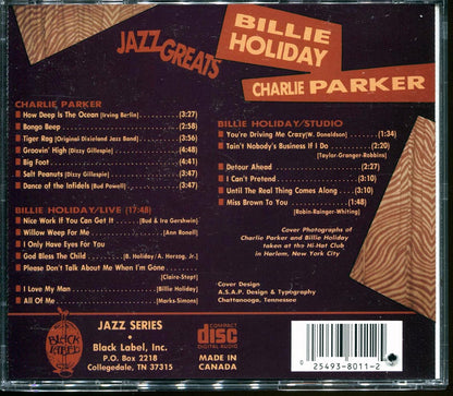 Billie Holiday, Charlie Parker - Jazz Greats (20 tracks) (marked/ltd stock) Music CD