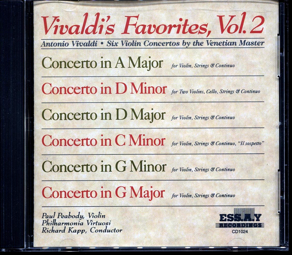 Antonio Vivaldi - Vivaldi's Favorites Volume 2 Music CD