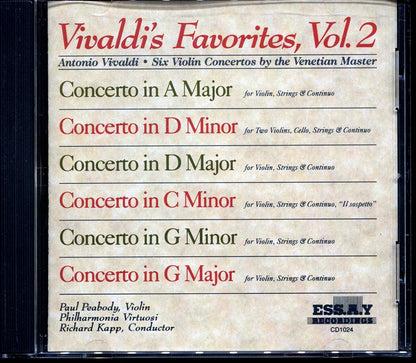 Antonio Vivaldi - Vivaldi's Favorites Volume 2 Music CD