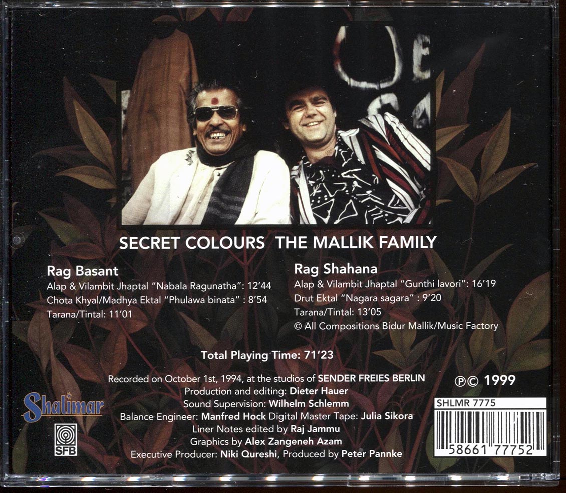 The Mallik Family - Secret Colours Music CD