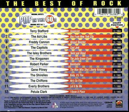 Gene Pitney, The Everly Brothers, Petula Clark, The Kingsmen, The Chiffons, Etc. - Pop In The 60's Volume 1 Music CD