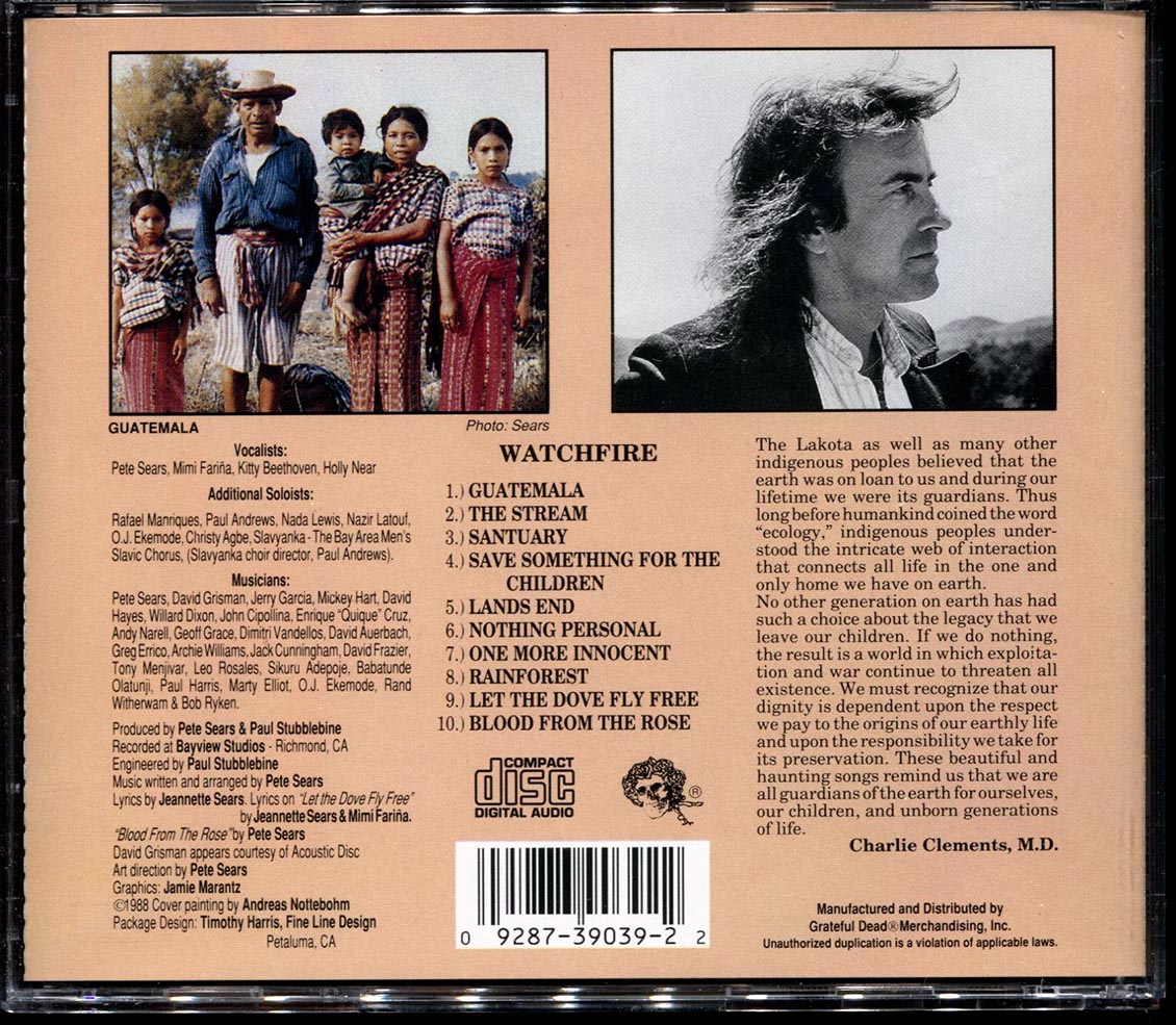 Pete Sears, Mimi Farina, Jerry Garcia, David Grisman, Holly Near - Watchfire Music CD