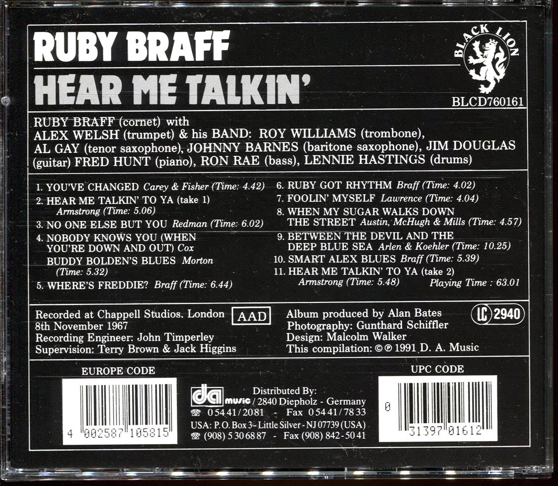 Ruby Braff - Hear Me Talkin' Music CD