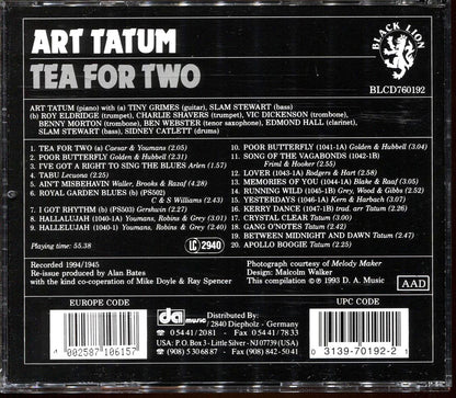 Art Tatum - Tea For Two (20 tracks) Music CD