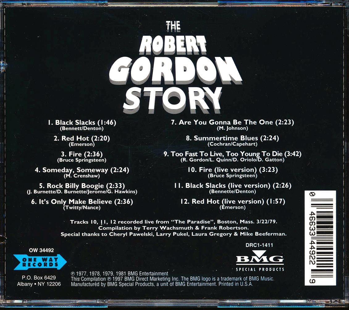 Robert Gordon The Robert Gordon Story Music CD
