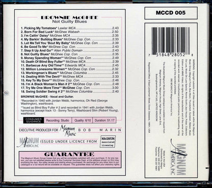 Brownie McGhee - Not Guilty Blues (marked/ltd stock) (remastered) Music CD