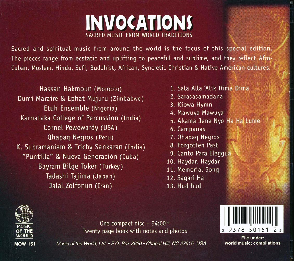 Various - Invocations: Sacred Music From World Traditions Music CD