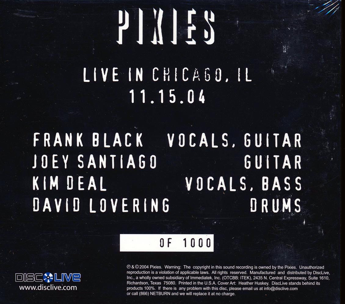 The Pixies - Live In Chicago, IL, 11.15.04 (ltd. ed.) Music CD