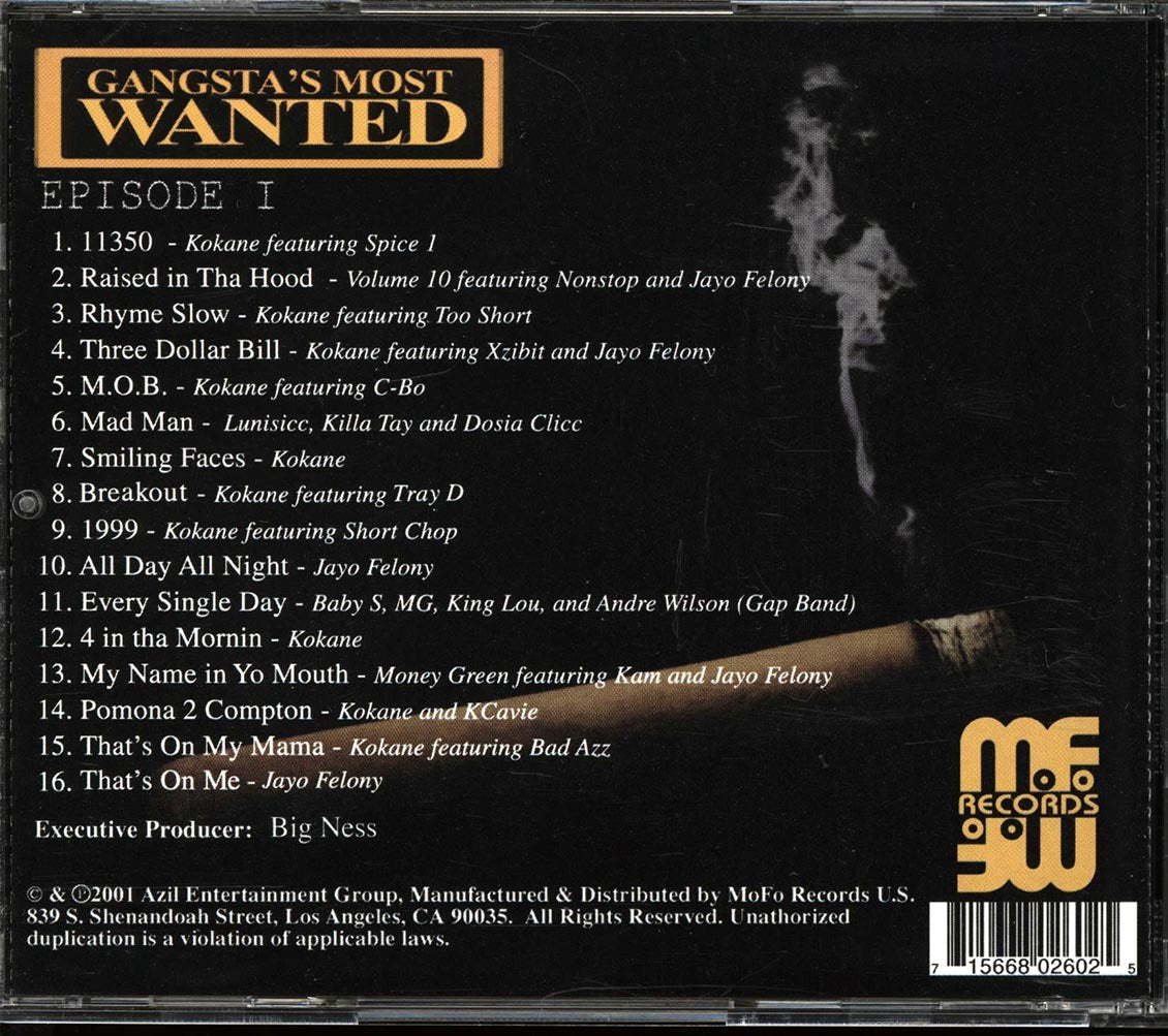 Too Short, Xzibit, Short Chop, Jayo Felony, Etc. - Gangsta's Most Wanted: Episode 1 Music CD