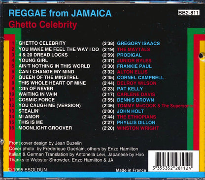 Alton Ellis, Tommy McCook, Toots & The Maytals, The Ethiopians, Jr. Byles, Gregory Isaacs, Etc. - Reggae From Jamaica: Ghetto Celebrity (marked/ltd stock) Music CD