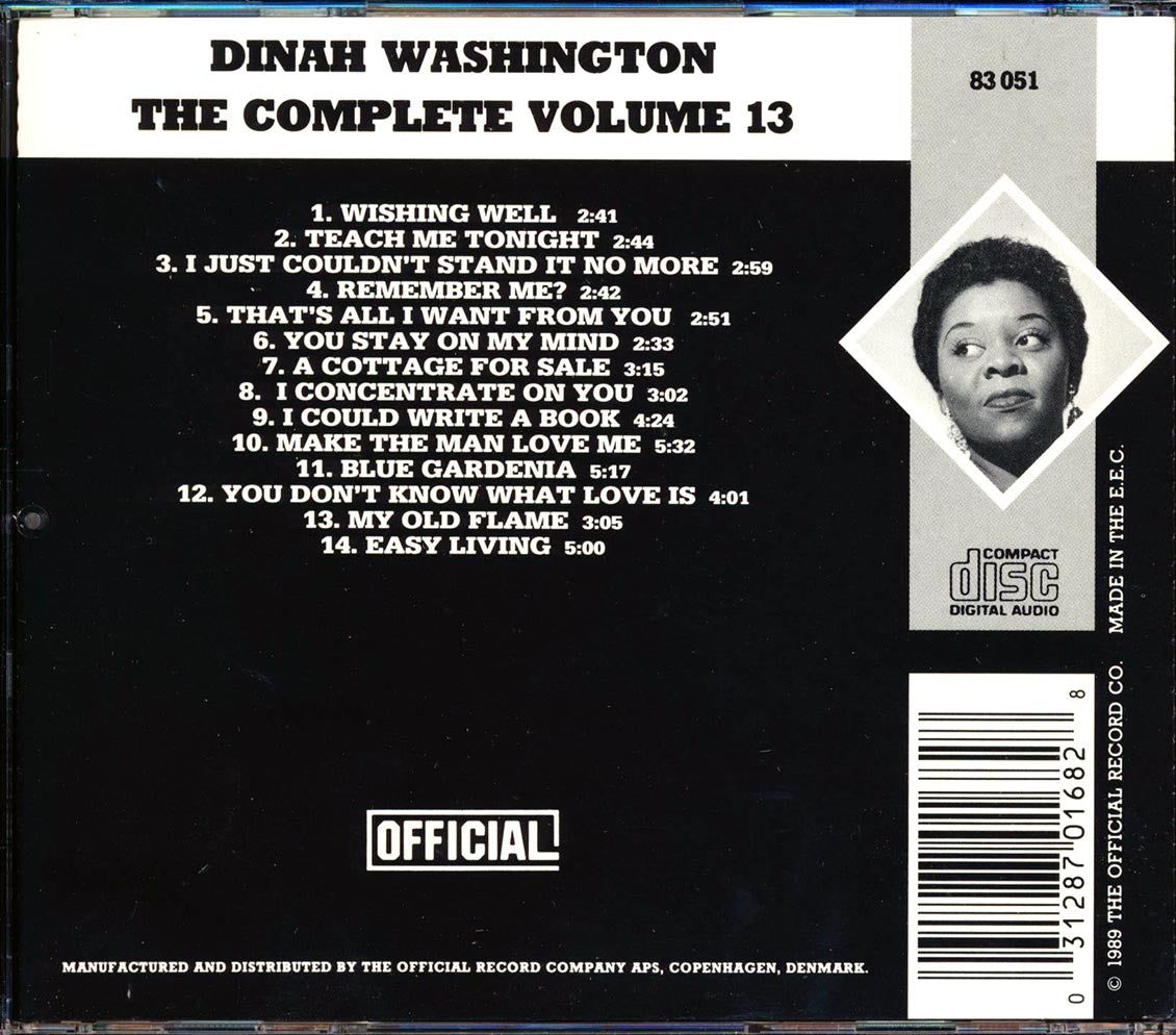 Dinah Washington - The Complete Dinah Washington Volume 13 Music CD
