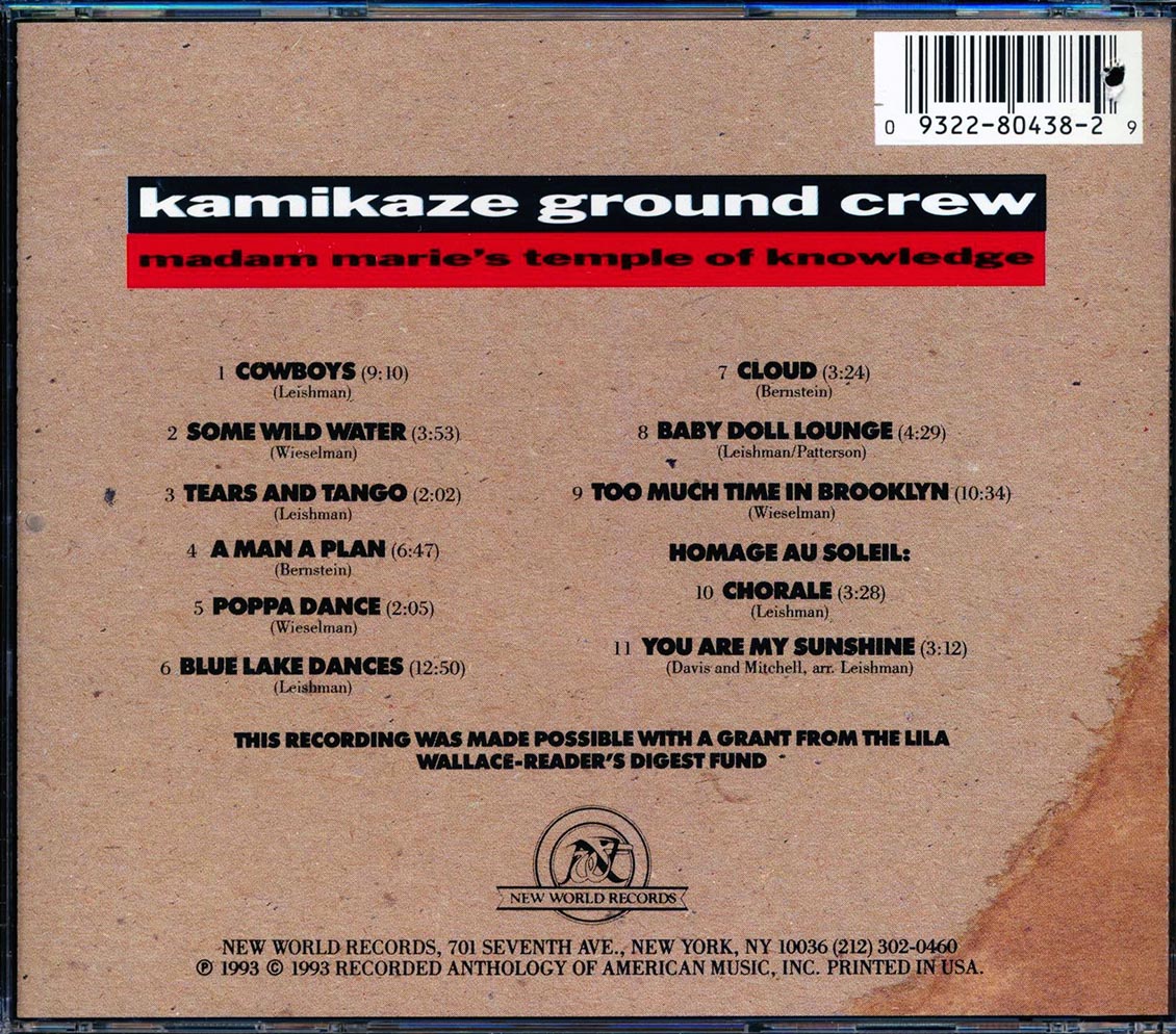 Kamikaze Ground Crew - Madam Marie's Temple Of Knowledge (marked/ltd stock) Music CD
