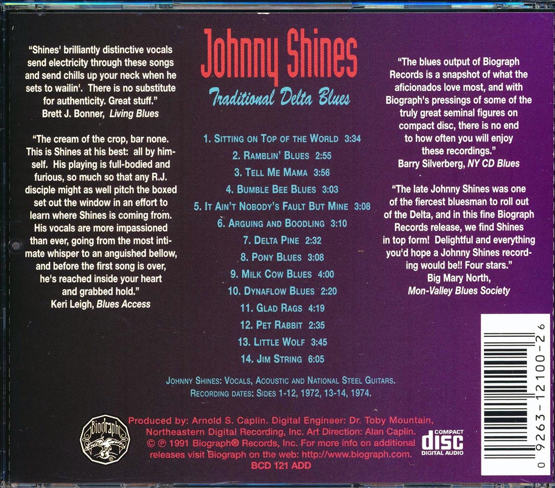 Johnny Shines - Tradition Delta Blues Music CD