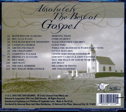 Aretha Franklin The Soul Stirrers Blind Boys Of Alabama Bill Moss Etc Absolutely The Best Of Gospel Volume 3 marked/ltd stock Music CD