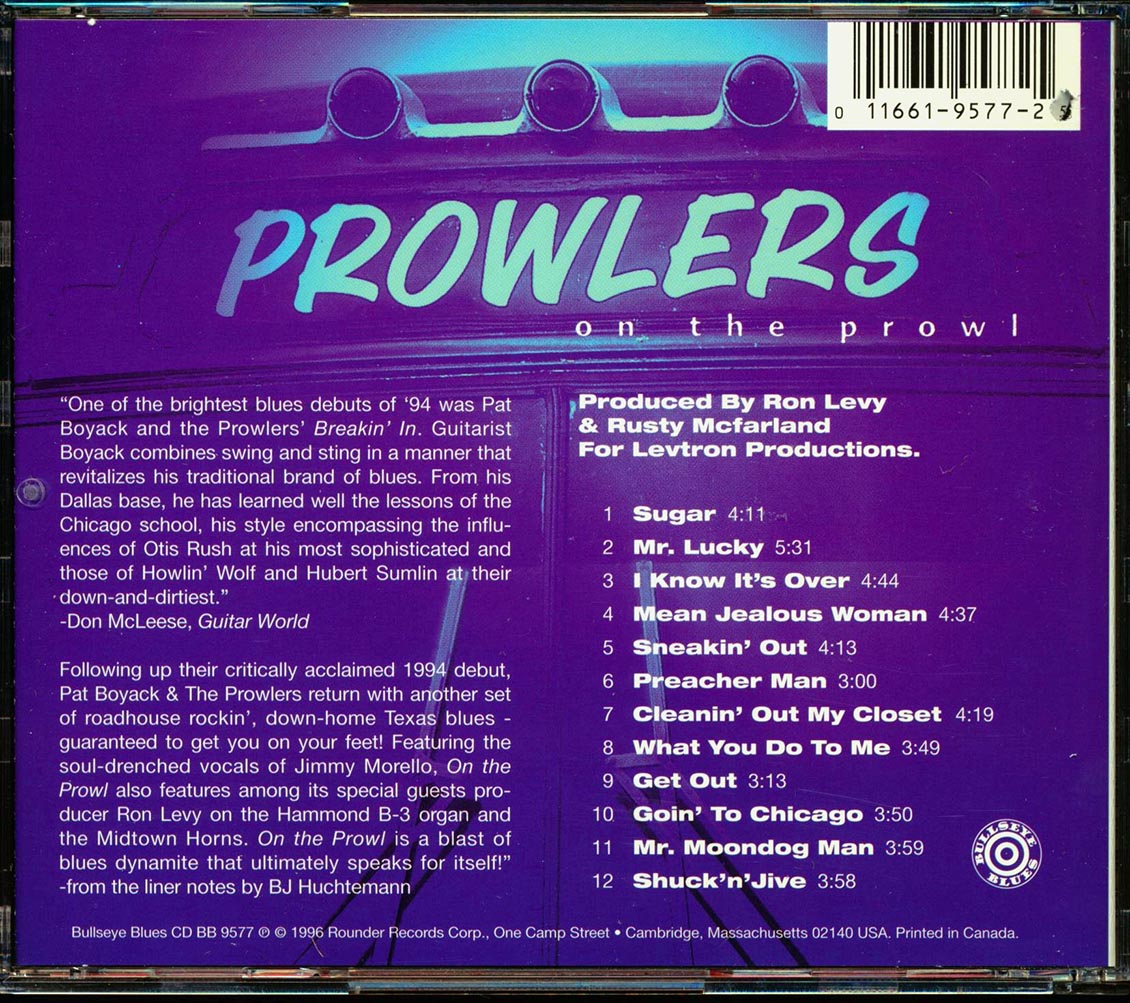 Pat Boyack & The Prowlers - On The Prowl (marked/ltd stock) Music CD